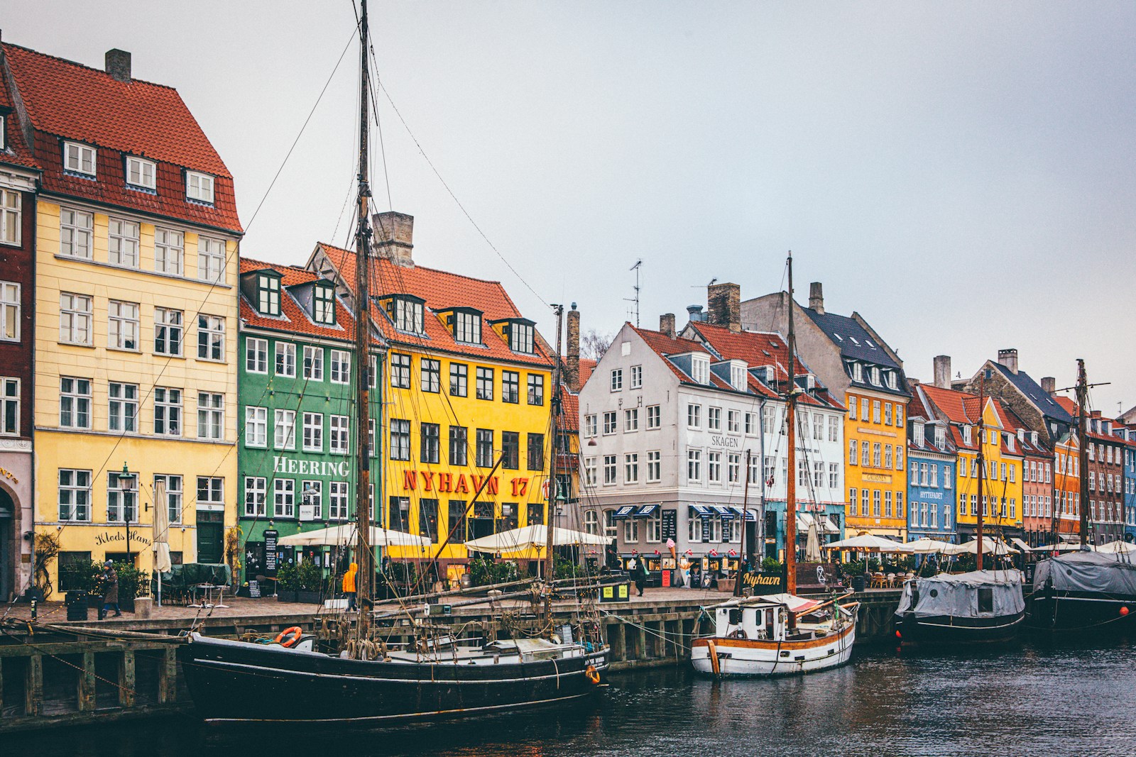 Colourful waterfront buildings in Copenhagen