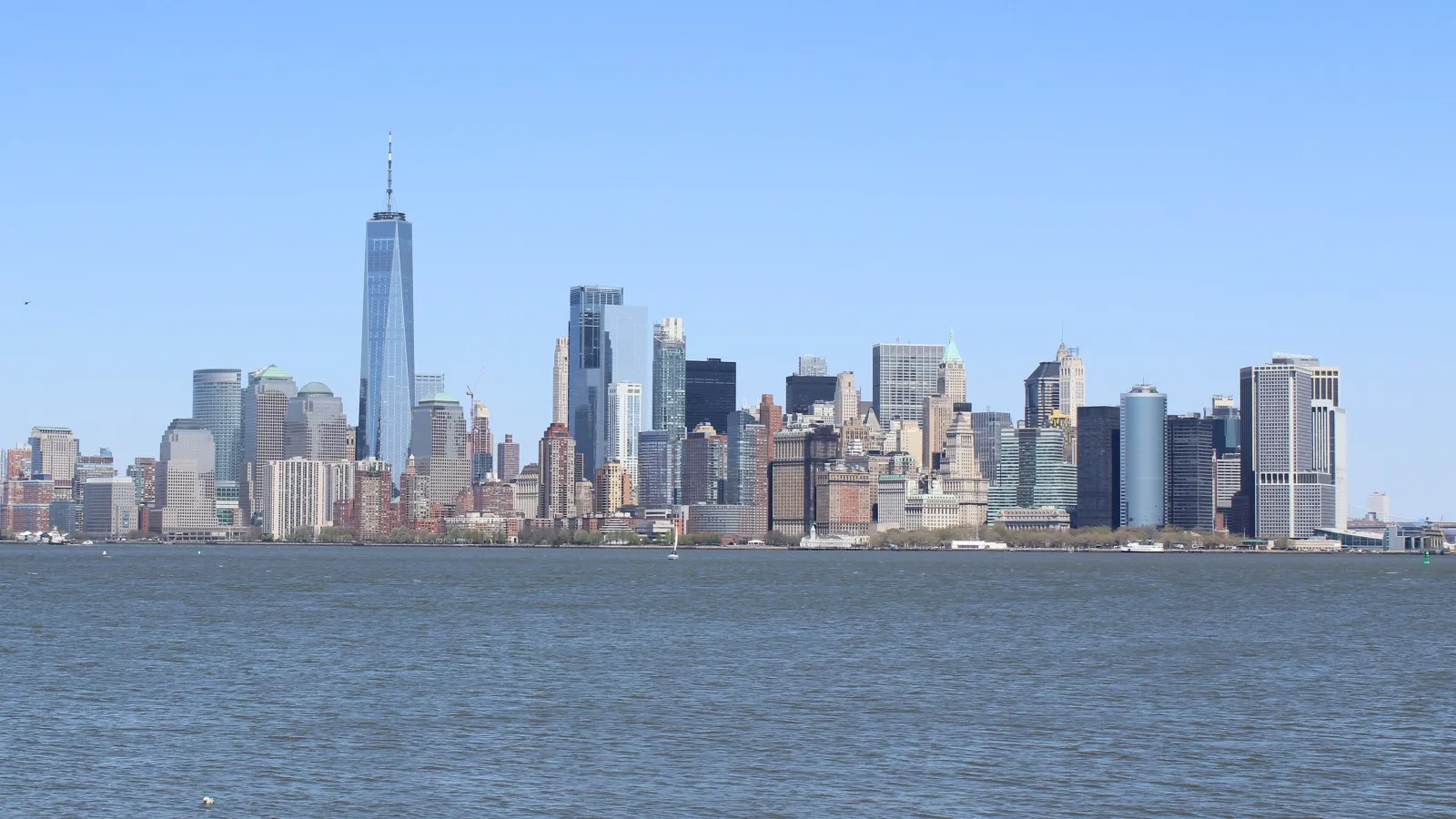 Lower Manhattan skyline viewed from Liberty Island