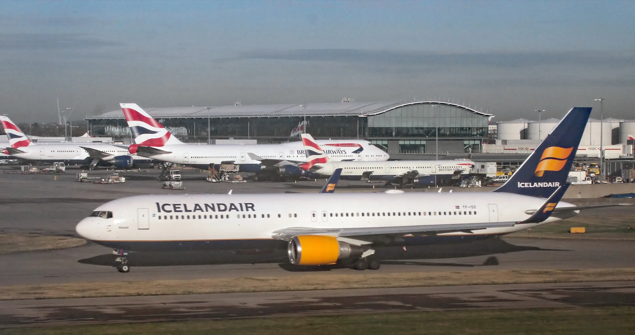 Icelandair Boeing 767-300ER taxiing at London Heathrow