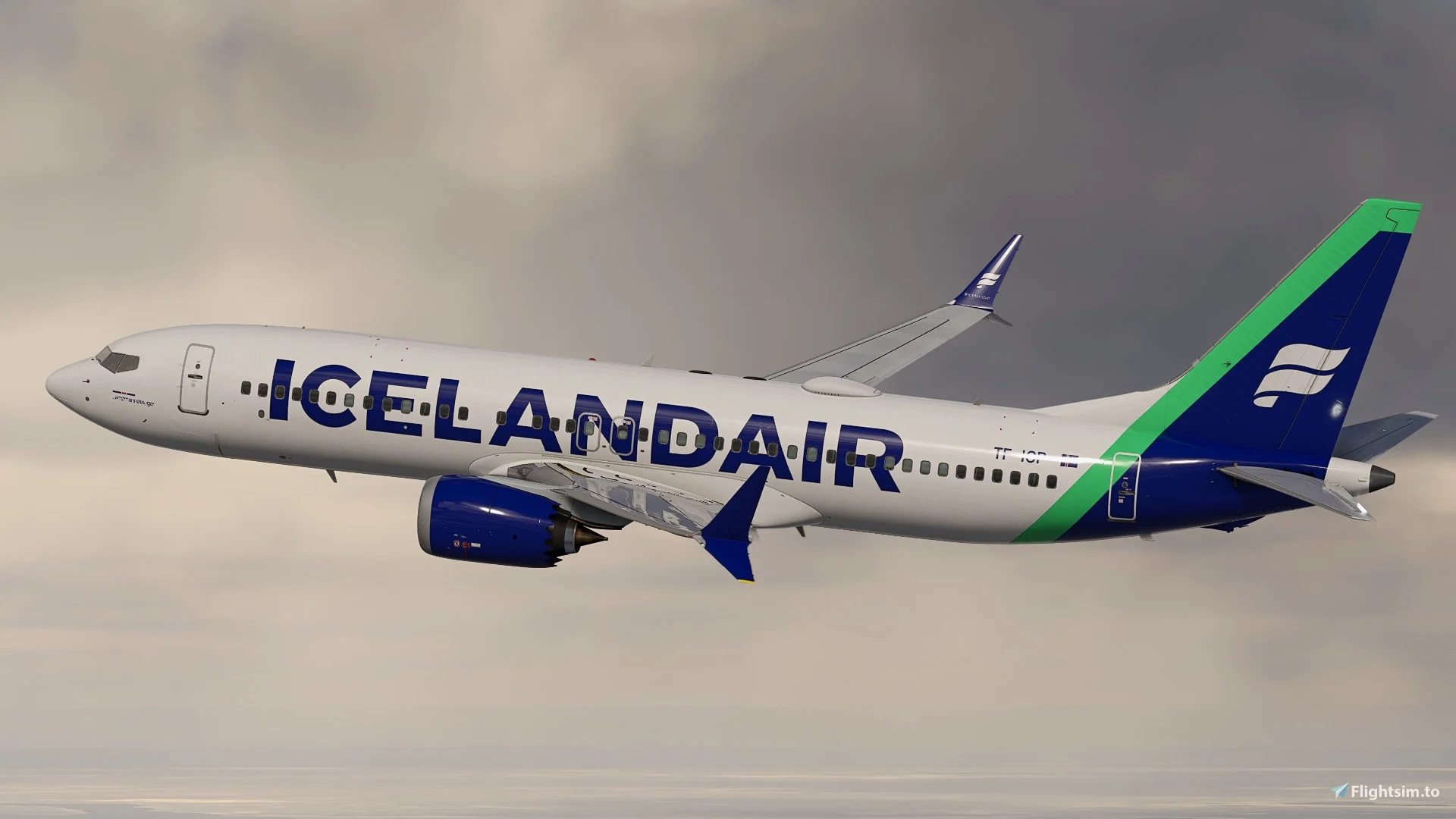 Icelandair Virtual Boeing 737 MAX 8 above the clouds